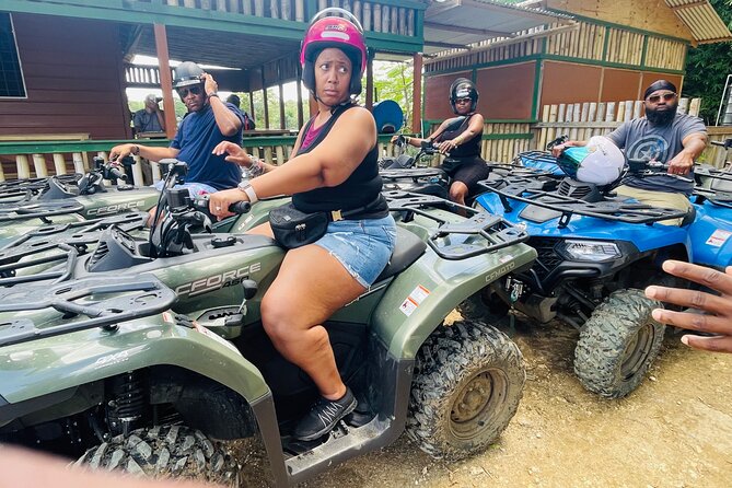 ATV Tour, Limestone Bamboo Rafting and Transportation - Sandy Bay ATV ride: puddles, forest tracks, and a guide in control