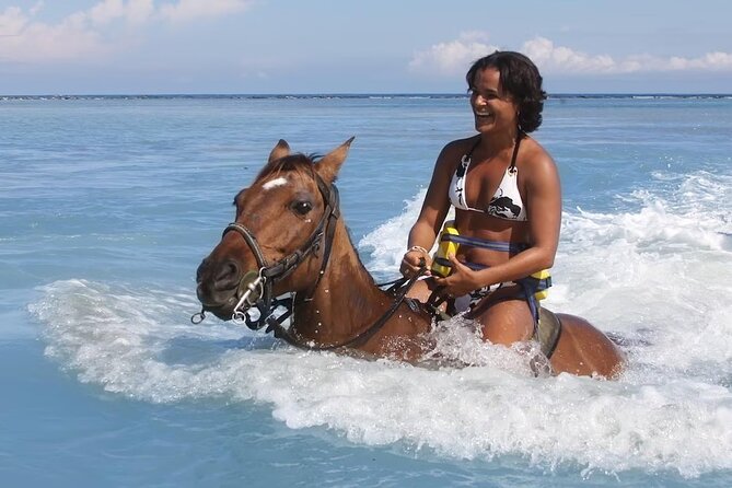 ATV,Zipline, Horseback Ride, Catamaran, Bamboo Rafting In Jamaica - Stop 1 at Jamwest Beach Park: ATV, zipline, horseback swim, bamboo raft
