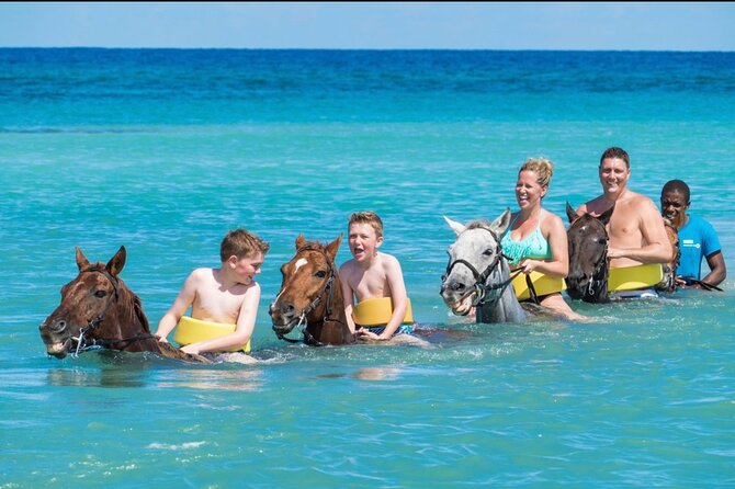 Bamboo Rafting & Horseback -dunns river Transportation Included - Portland horseback riding, easy trails and a swim moment
