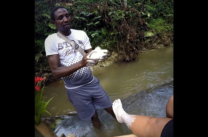 Bamboo River rafting with Limestone massage - Refreshments on the water: jelly coconut, Red Stripe, and more