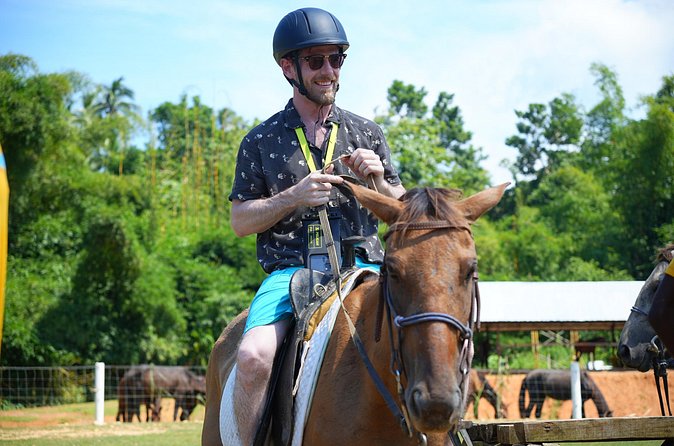 Bambuza ATV, Zipline and Horseback Adventure from Negril - Ziplining over giant bamboo and river-bed terrain