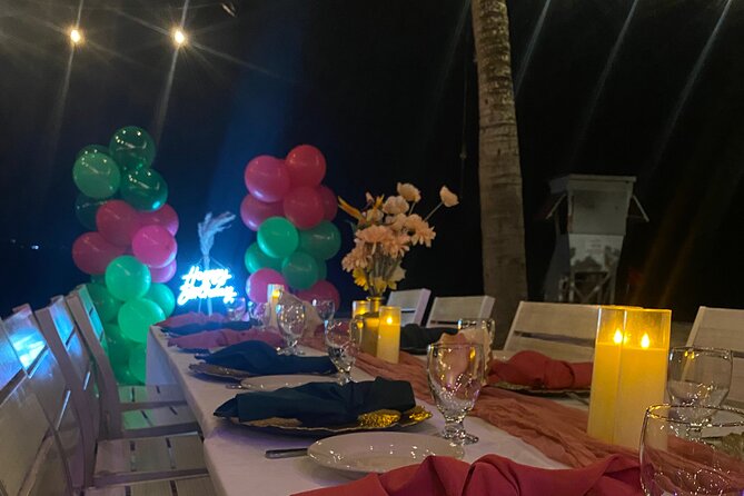 Birthday Dinner On Beach In Montego Bay Jamaica - The Birthday Setup: Heart-in-the-Sand Tables and Real Showmanship