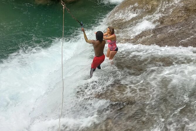 Blue Hole Adventure Ocho Rios. - First Pool Fun, Then the Mini Pool Cannonball