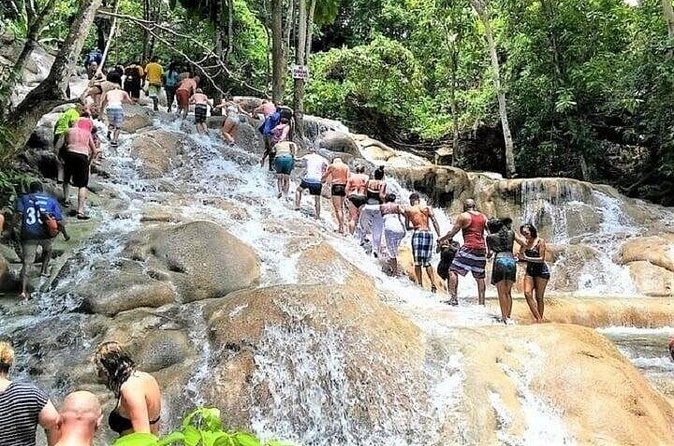 Blue Hole and Dunn's River Falls from Ocho Rios - Stop 1: Blue Hole secret falls, rope swings, and lagoon swims