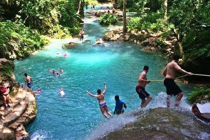 Blue Hole, Dunn's River Falls + Lunch & Cocktails at Bamboo Beach - Stop 1, Blue Hole: A Guided Water Stop That Gets You Moving