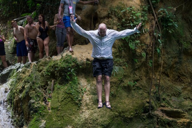 Blue Hole & River Tubing Tour From Falmouth & Runaway Bay Jamaica - Entering the Blue Hole: jungle trek, cool water, and smart pacing