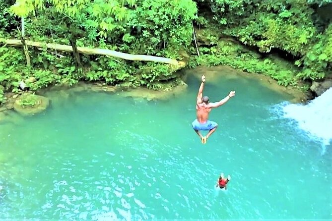 Blue Hole & Secret Falls Day-Trip with Shopping from Grand Palladium - Blue Hole at Cool Blue Hole: jumps, rope swings, and cave swimming