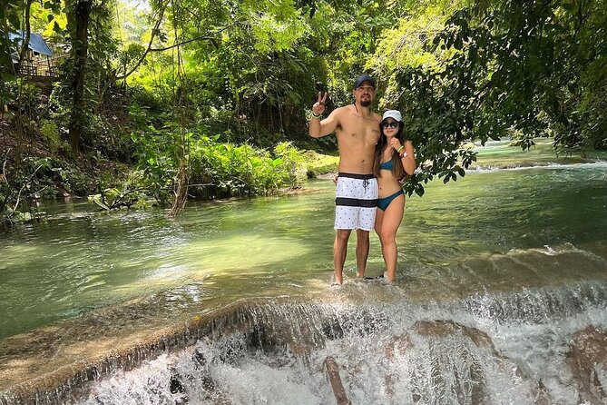 Blue Hole, Secret Falls & River Rapids Tubing from Montego Bay - Blue Hole (Entrance Included): Rope Swing or a Water Jump Into Freshwater