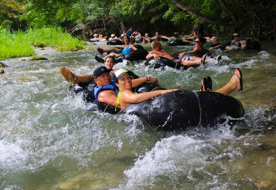 Blue Hole, Secret Falls, River Tubing and Dunn's River Falls - Cool Blue Hole Mineral Pool: Jumps, Tarzan Ropes, and Cave Fun