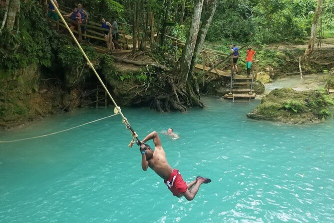Dunn's River Falls and Blue Hole Adventure from Montego Bay Ja - Dunn’s River Falls: the 180-foot climb with guide support
