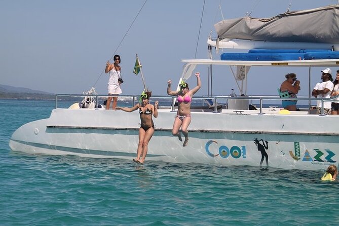 Dunn's River Falls Party Cruise, Blue Hole with Snorkeling, free beverages - Catamaran party cruise with open bar and live DJ