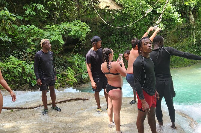 Dunns River Falls & Blue Hole Combo from Montego Bay with Pick Up - Jerk lunch at a local centre: fueling up without overpaying