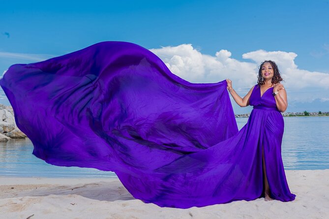 Flying Dress Photoshoot at Doctors Cave Beach Montego Bay Jamaica - The dress experience: provided costume, but real comfort matters
