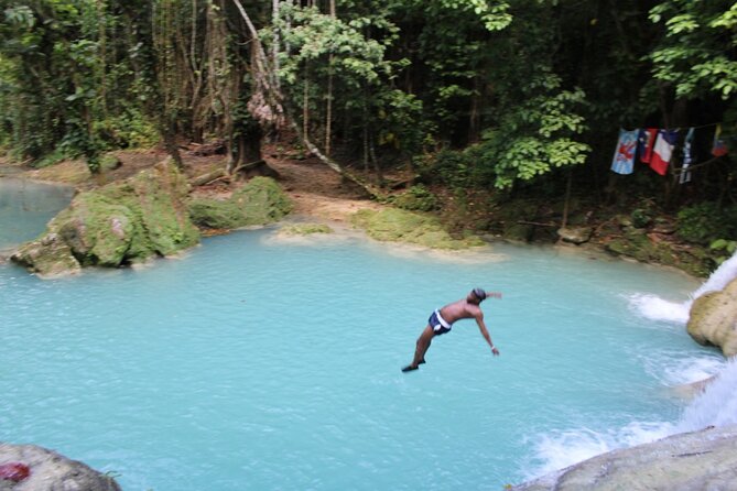 Full-Day Tour of Blue Hole and Dunn's River Falls, Including Fees - Blue Hole in Trelawny: rope swing fun, caves, and waterfall play