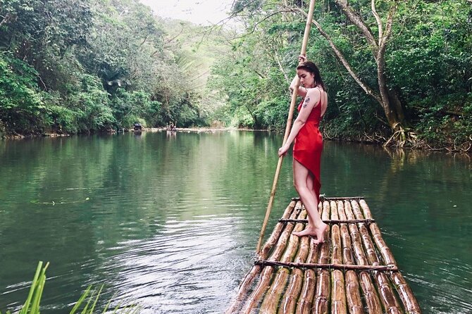 Great River Rafting with Limestone body or Foot Massage - Bamboo Raft Relaxation, with Drinks and a Guide