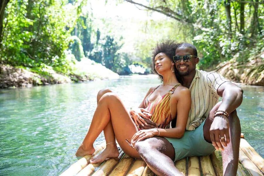 Martha Brae River Rafting Private trip - What happens when you step onto a 30-foot bamboo raft