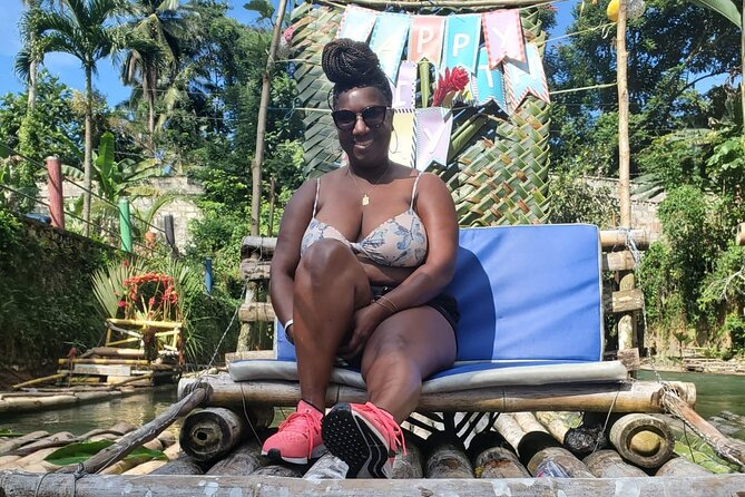 Montego Bay Bamboo River Rafting and Limestone Massage - Boarding the bamboo raft on Jamaica’s Great River