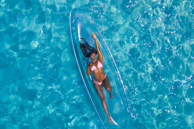 Montego Bay Clear Water Kayak Drone Photo and Video Shoot - Floating letters and floating flowers: when the add-on is worth it