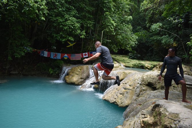 Montego Bay Shore Excursion: Blue Hole & Secret Falls Tour plus Shopping - The short woods hike to Secret Falls, plus a life jacket option