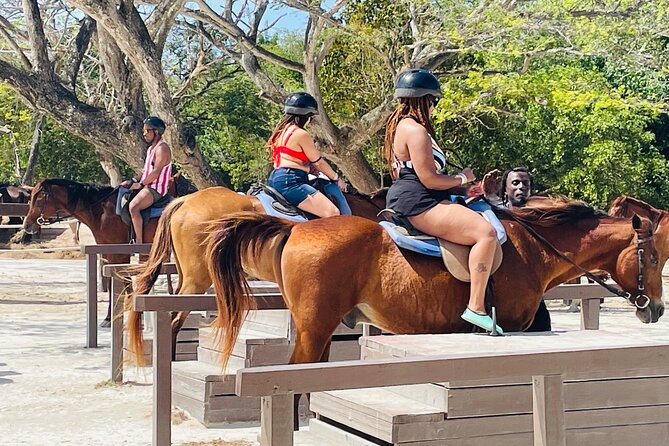 OCEAN HORSE-BACK RIDING & BAMBOO RAFTING + Limestone MASSAGE - Montego Bay pickup, then a scenic drive to Ocho Rios