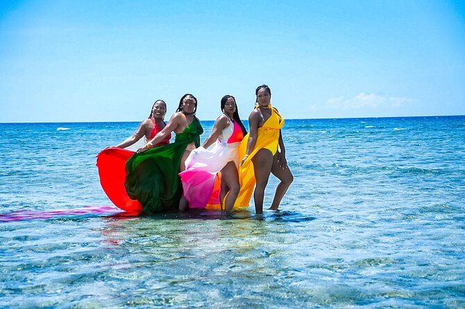 OceanShootJamaica Flying Dress, Montego Bay - Shallow water, changing area, and the moment you start posing