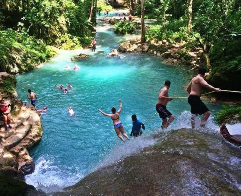Ocho Rios: Blue Hole, Dunn’s River & Reggae Hill Guided Tour - Blue Hole: the turquoise swim stop with real cave and waterfall moments