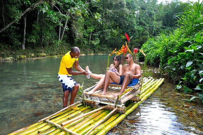 Private Bamboo Rafting along Great River with Pickup - The 30-foot handmade bamboo raft and your captain