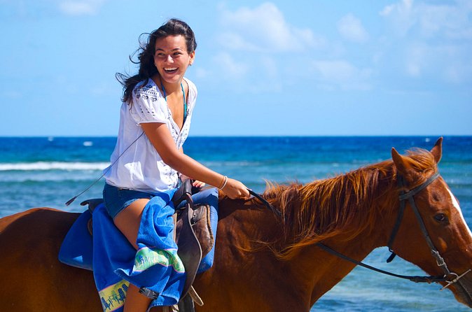 Sand n Saddle Horseback Ride & Swim Tour from Falmouth - Falmouth add-ons: jerk lunch and colonial sights